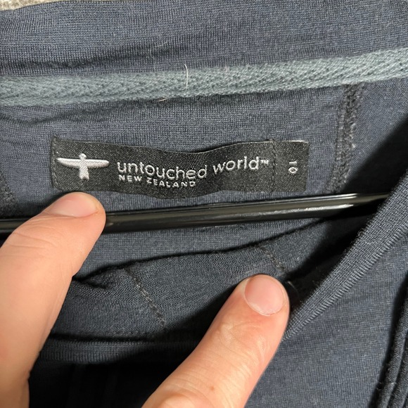 Untouched World New Zealand Long Sleeve Top Size 10 Gray Tunic Asymmetric Unique - Picture 4 of 9
